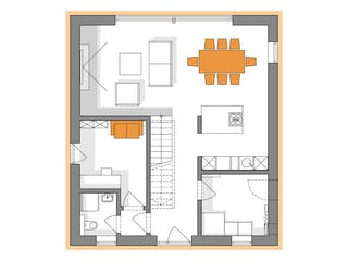 Massivhaus Komfort Haus - Studio von RKR Systembau, Satteldach-Klassiker Grundriss 1