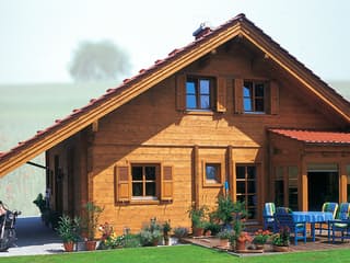 Blockhaus Rodgau von Rems-Murr-Holzhaus Schlüsselfertig ab 259838€, Blockhaus Außenansicht 1