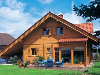 Blockhaus Rodgau von Rems-Murr-Holzhaus Schlüsselfertig ab 259838€, Blockhaus Außenansicht 2