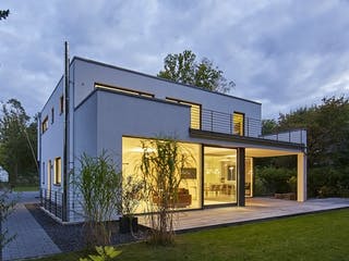 Fertighaus Architektur I von Roreger Holzbau, Cubushaus Außenansicht 2