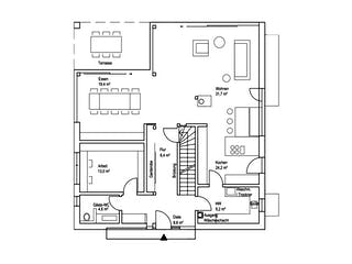 Fertighaus Architektur I von Roreger Holzbau, Cubushaus Grundriss 1