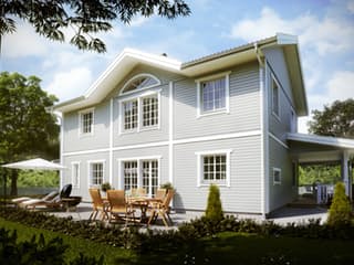Fertighaus Rosenhill von Eksjöhus AB Bausatzhaus ab 240875€, Stadtvilla Außenansicht 2