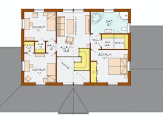 Fertighaus Rosenhill von Eksjöhus AB Bausatzhaus ab 240875€, Stadtvilla Grundriss 1