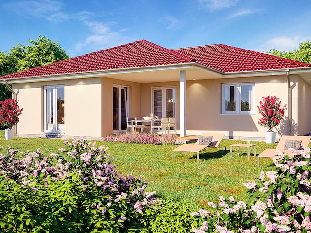 Massivhaus Vivaldi 125 von Rostow Massivhaus Schlüsselfertig ab 225800€, Bungalow Außenansicht 2