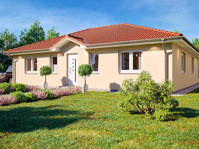Massivhaus Vivaldi 140 von Rostow Massivhaus Schlüsselfertig ab 249350€, Bungalow Außenansicht 1