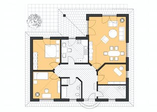 Winkelbungalow Ahlbeck Grundriss