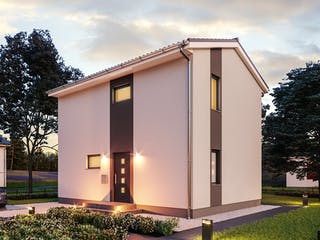 Massivhaus Minimassiv-Haus Fehmarn von ROTH-MASSIVHAUS Schlüsselfertig ab 229200€, Satteldach-Klassiker Außenansicht 2