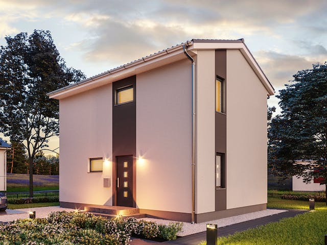 Massivhaus Minimassiv-Haus Fehmarn von ROTH-MASSIVHAUS Schlüsselfertig ab 229200€, Satteldach-Klassiker Außenansicht 2