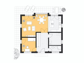 Massivhaus Haus Hamburg von ROTH-MASSIVHAUS Schlüsselfertig ab 375600€, Satteldach-Klassiker Grundriss 1