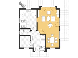 Massivhaus Landhaus 142 von ROTH-MASSIVHAUS Schlüsselfertig ab 277900€, Satteldach-Klassiker Grundriss 1