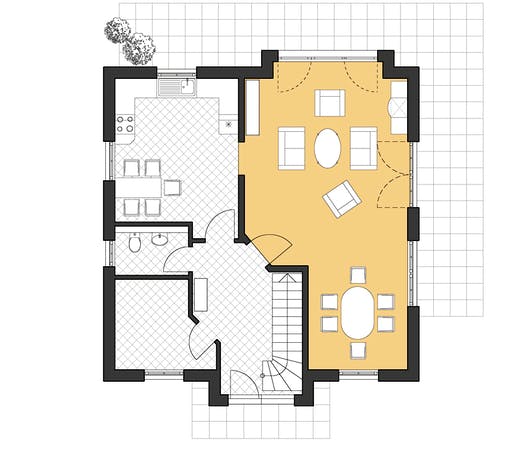 Massivhaus Landhaus 142 von Roth-Massivhaus Schlüsselfertig ab 277900€, Satteldach-Klassiker Grundriss 1