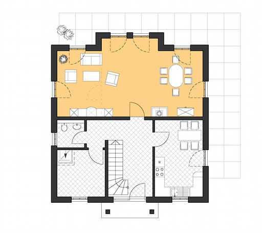 Massivhaus Stadtvilla Lugana von ROTH-MASSIVHAUS Schlüsselfertig ab 341500€, Stadtvilla Grundriss 1