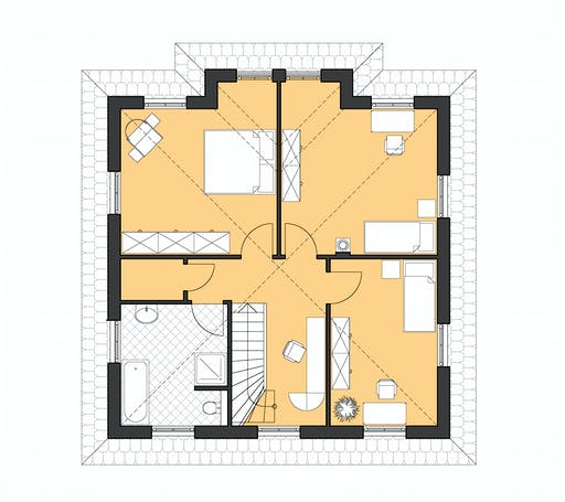Massivhaus Stadtvilla Lugana von ROTH-MASSIVHAUS Schlüsselfertig ab 341500€, Stadtvilla Grundriss 2