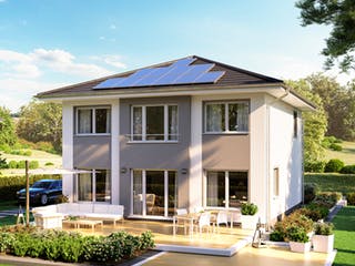 Massivhaus Stadtvilla Modena von ROTH-MASSIVHAUS Schlüsselfertig ab 365300€, Stadtvilla Außenansicht 1