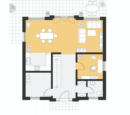 Massivhaus Stadtvilla Modena von ROTH-MASSIVHAUS Schlüsselfertig ab 365300€, Stadtvilla Grundriss 1