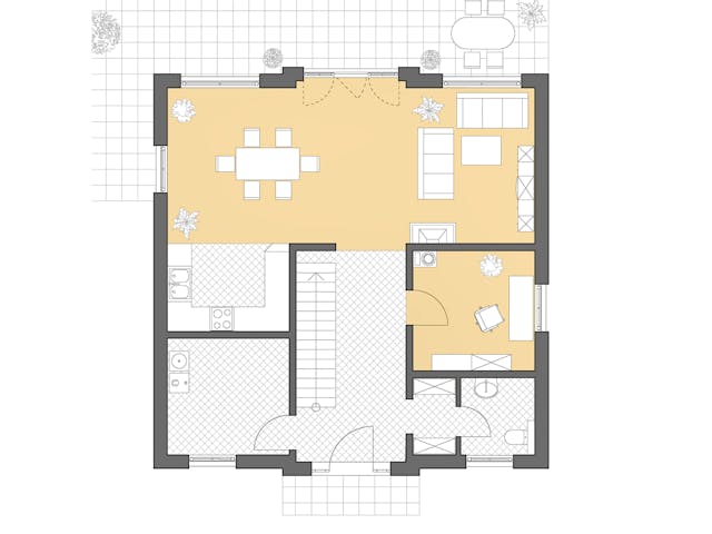 Massivhaus Stadtvilla Modena von ROTH-MASSIVHAUS Schlüsselfertig ab 365300€, Stadtvilla Grundriss 1