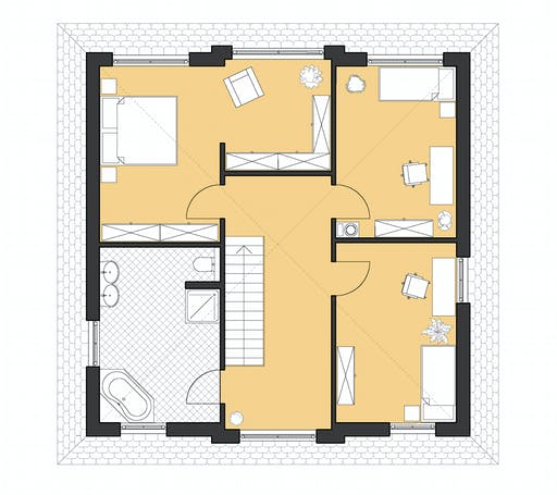 Massivhaus Stadtvilla Modena von ROTH-MASSIVHAUS Schlüsselfertig ab 365300€, Stadtvilla Grundriss 2