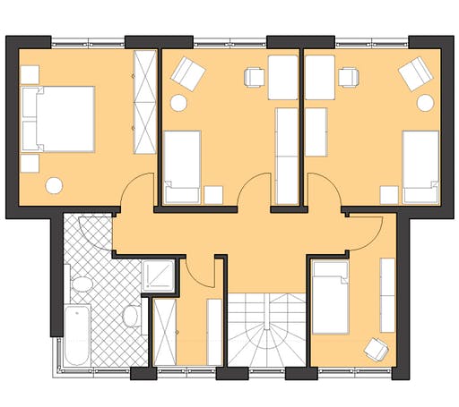 Massivhaus Pultus von ROTH-MASSIVHAUS Schlüsselfertig ab 325800€, Pultdachhaus Grundriss 2