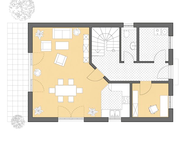Massivhaus Haus Stade von ROTH MASSIVHAUS Schlüsselfertig ab 271300€, Satteldach-Klassiker Grundriss 1 Massivhaus Haus Stade von ROTH MASSIVHAUS Schlüsselfertig ab 271300€, Satteldach-Klassiker Grundriss 1