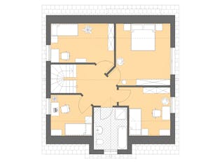 Massivhaus Stadthaus 141 von ROTH MASSIVHAUS Schlüsselfertig ab 365200€, Satteldach-Klassiker Grundriss 2