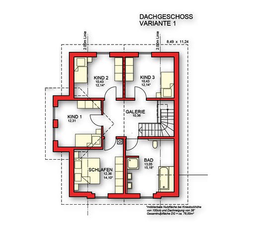 Massivhaus Klassik von Rothdach, Satteldach-Klassiker Grundriss 2