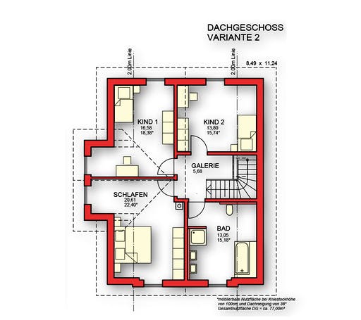 Massivhaus Klassik von Rothdach, Satteldach-Klassiker Grundriss 3