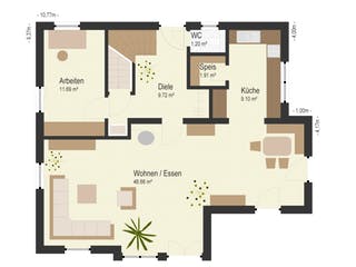 Fertighaus Rottenburg von Keitel-Haus, Satteldach-Klassiker Grundriss 1