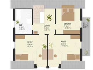Fertighaus Rottenburg von Keitel-Haus, Satteldach-Klassiker Grundriss 2