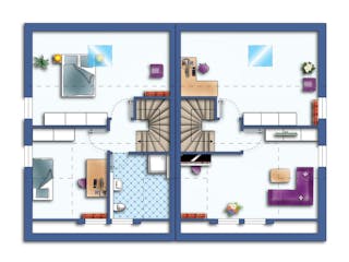 Massivhaus Quadriga II mit DG von R+S Immobilien Schlüsselfertig ab 389000€, Satteldach-Klassiker Grundriss 3