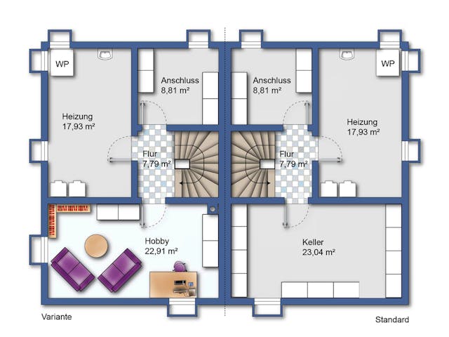 Massivhaus Quadriga II mit DG von R+S Immobilien Schlüsselfertig ab 389000€, Satteldach-Klassiker Grundriss 4