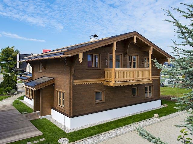 Blockhaus Clara von Rubner Haus AT Schlüsselfertig ab 389000€, Blockhaus Außenansicht 2