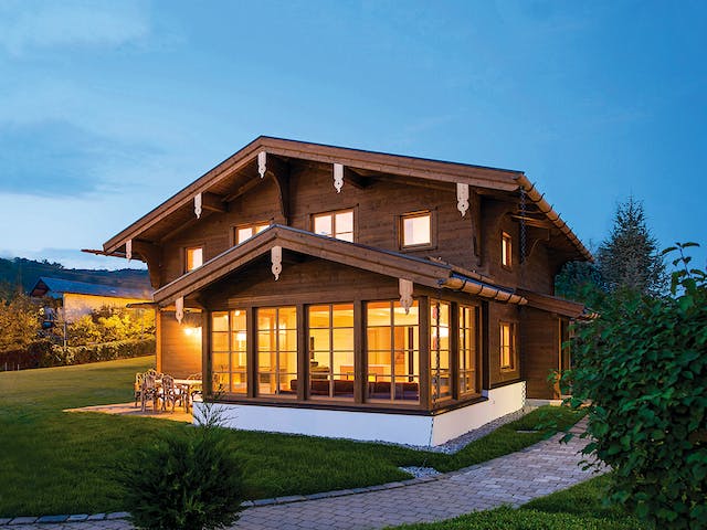 Blockhaus Clara von Rubner Haus AT Schlüsselfertig ab 389000€, Blockhaus Außenansicht 1