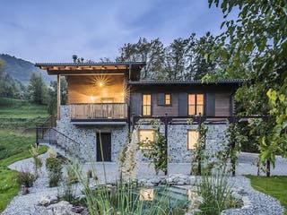 Blockhaus Lago Iseo von Rubner Haus Schlüsselfertig ab 327000€, Blockhaus Außenansicht 1