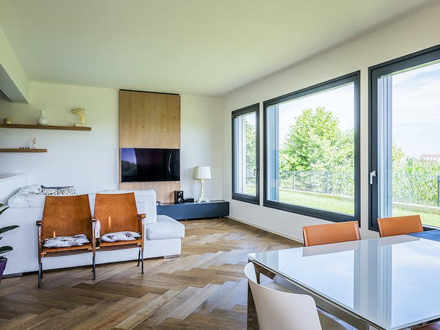 Blockhaus Padova von Rubner Haus Schlüsselfertig ab 416000€, Satteldach-Klassiker Innenansicht 1