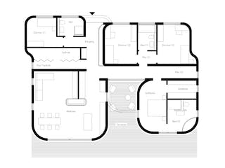 Massivhaus Haus Goldregen von Rupp Gebäudedruck Schlüsselfertig ab 625000€, Cubushaus Grundriss 1