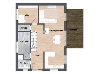 Massivhaus Haus Fuchs von SAALE-Haus Schlüsselfertig ab 289000€, Stadtvilla Grundriss 1