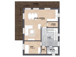 Massivhaus Haus Joensen von SAALE-Haus Schlüsselfertig ab 334000€, Satteldach-Klassiker Grundriss 2