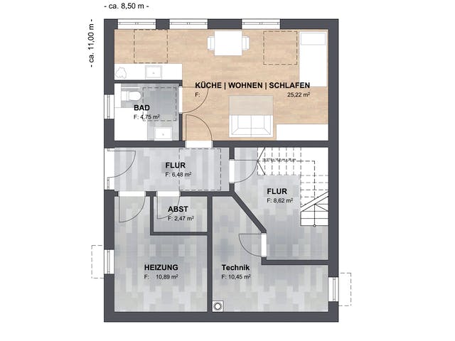 Massivhaus Haus Joensen von SAALE-Haus Schlüsselfertig ab 334000€, Satteldach-Klassiker Grundriss 1