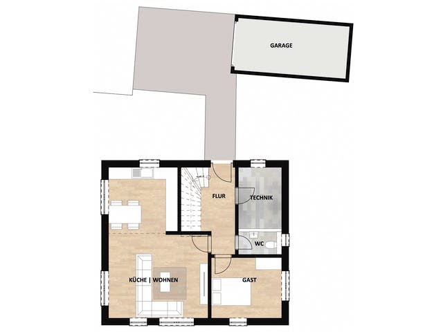 Massivhaus Haus Nowak von SAALE-Haus Schlüsselfertig ab 200000€, Satteldach-Klassiker Grundriss 1