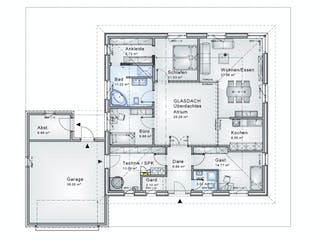 Fertighaus Sabrina von Ludwig Andrä Holzbau Schlüsselfertig ab 257990€, Bungalow Grundriss 1
