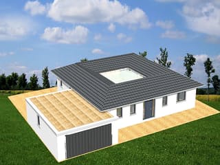 Fertighaus Sabrina von Ludwig Andrä Holzbau Schlüsselfertig ab 257990€, Bungalow Außenansicht 5