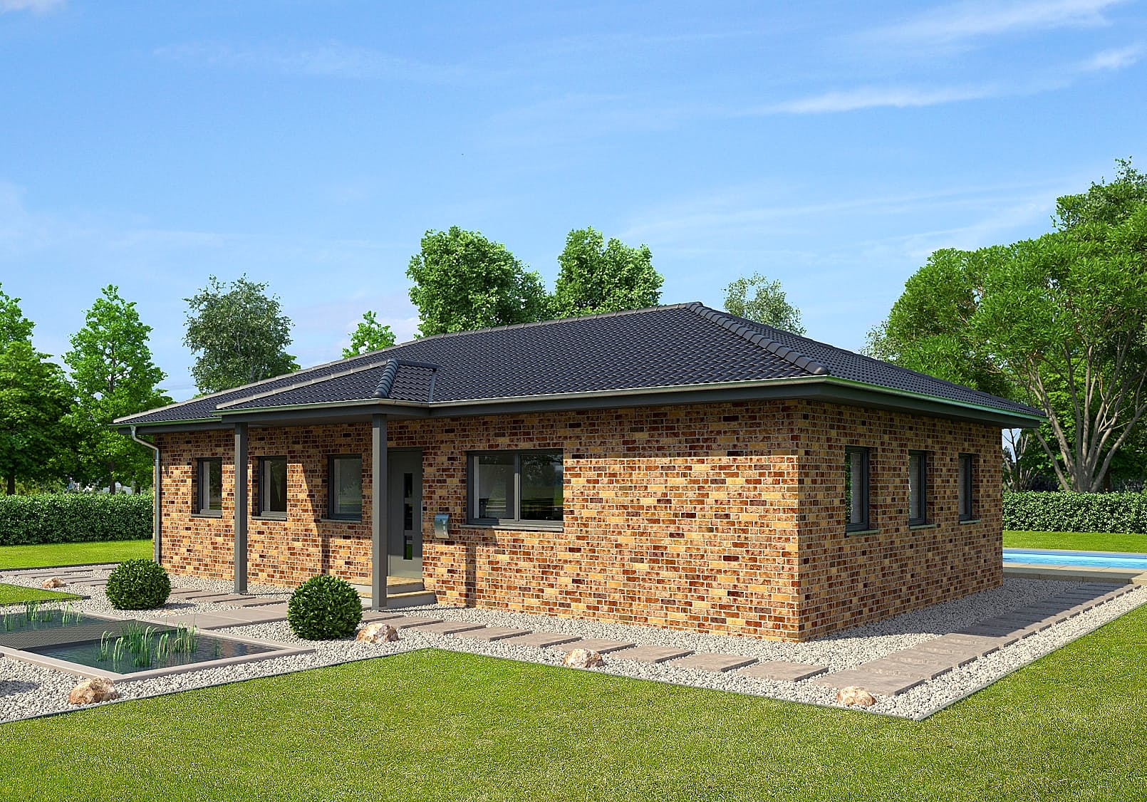 Fertighaus Salamanca von GUSSEK HAUS Schlüsselfertig ab 300800€, Bungalow Außenansicht 1