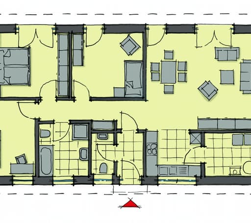 Fertighaus Salamanca von GUSSEK HAUS Schlüsselfertig ab 263200€, Bungalow Grundriss 1