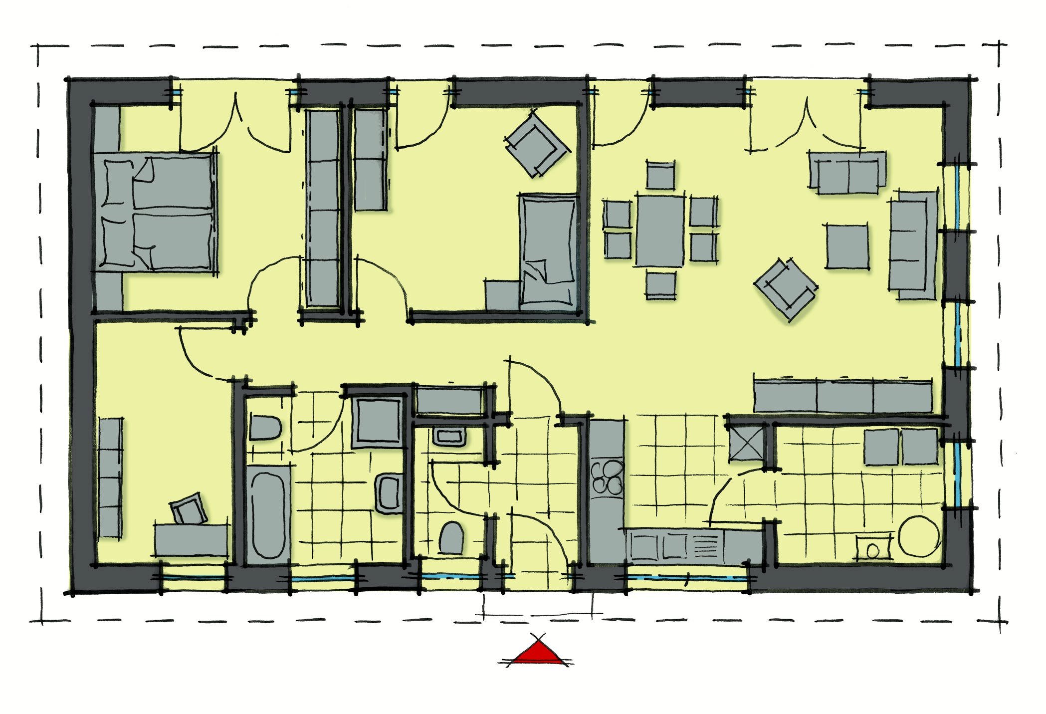 Fertighaus Salamanca von GUSSEK HAUS Schlüsselfertig ab 300800€, Bungalow Grundriss 1