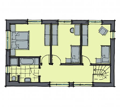 Fertighaus Santa Monica von GUSSEK HAUS Schlüsselfertig ab 299700€, Cubushaus Grundriss 2