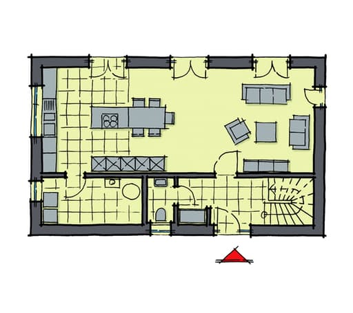 Fertighaus Santa Monica von GUSSEK HAUS Schlüsselfertig ab 299700€, Cubushaus Grundriss 1