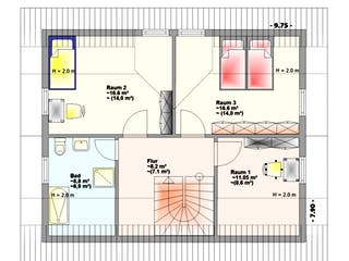 Fertighaus Santi von Hagemann Haus Schlüsselfertig ab 166800€, Satteldach-Klassiker Grundriss 2