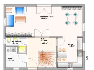 Fertighaus Santi von Hagemann Haus Schlüsselfertig ab 166800€, Satteldach-Klassiker Grundriss 1