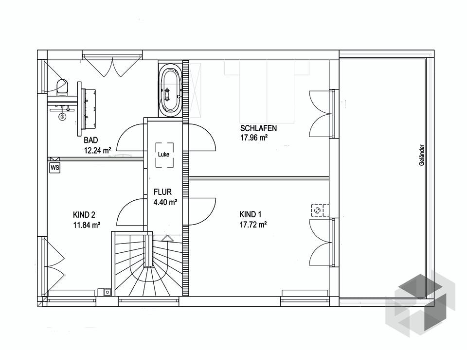 Satteldach Landhaus 139 von LUXHAUS Grundriss