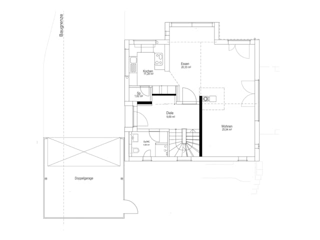 Fertighaus Satteldach Landhaus 143 von LUXHAUS, Satteldach-Klassiker Grundriss 1